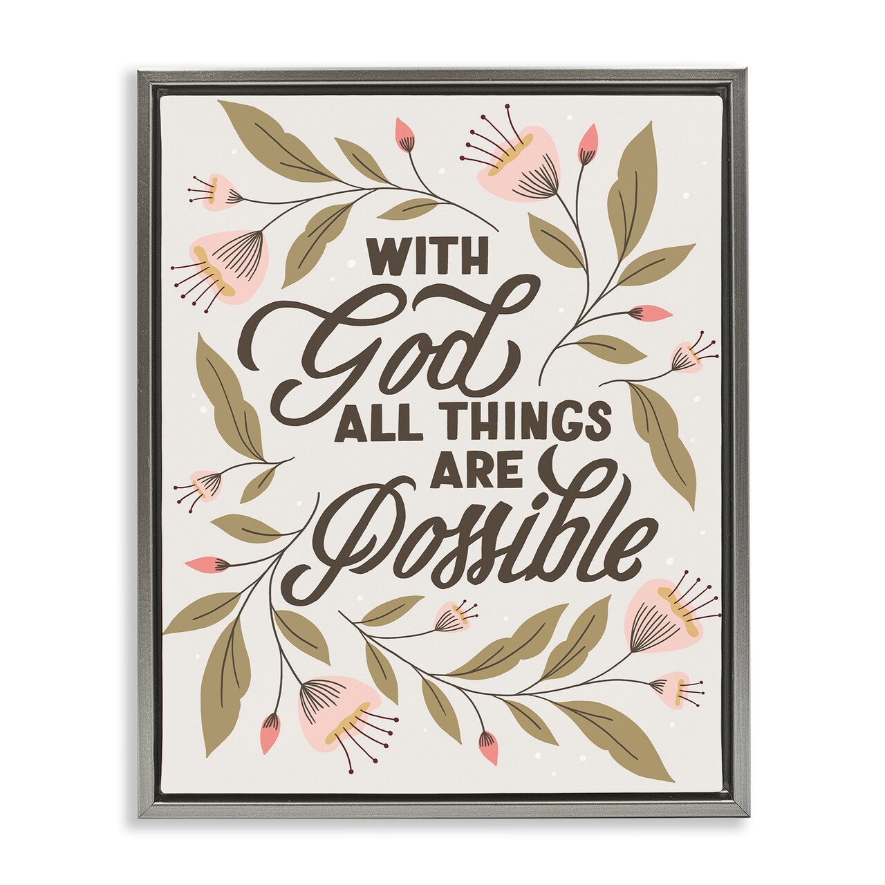 Stupell Industries All Things Possible With God Floating Frame By Muffin Grayson